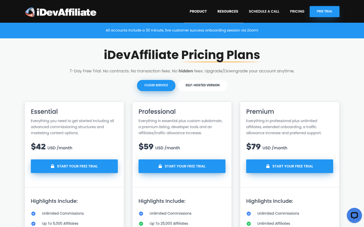 iDevAffiliate affiliate management software dashboard interface