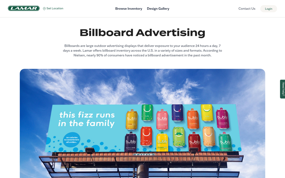 Lamar media buying platform homepage screenshot