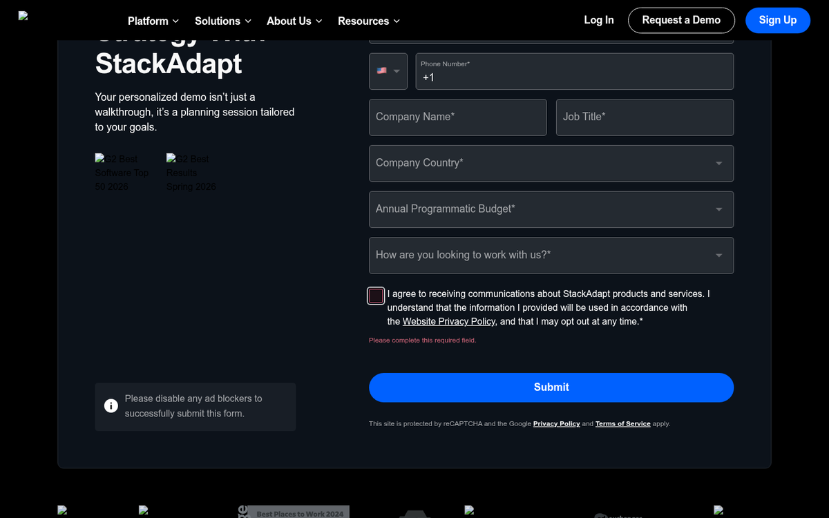 StackAdapt media buying platform interface screenshot