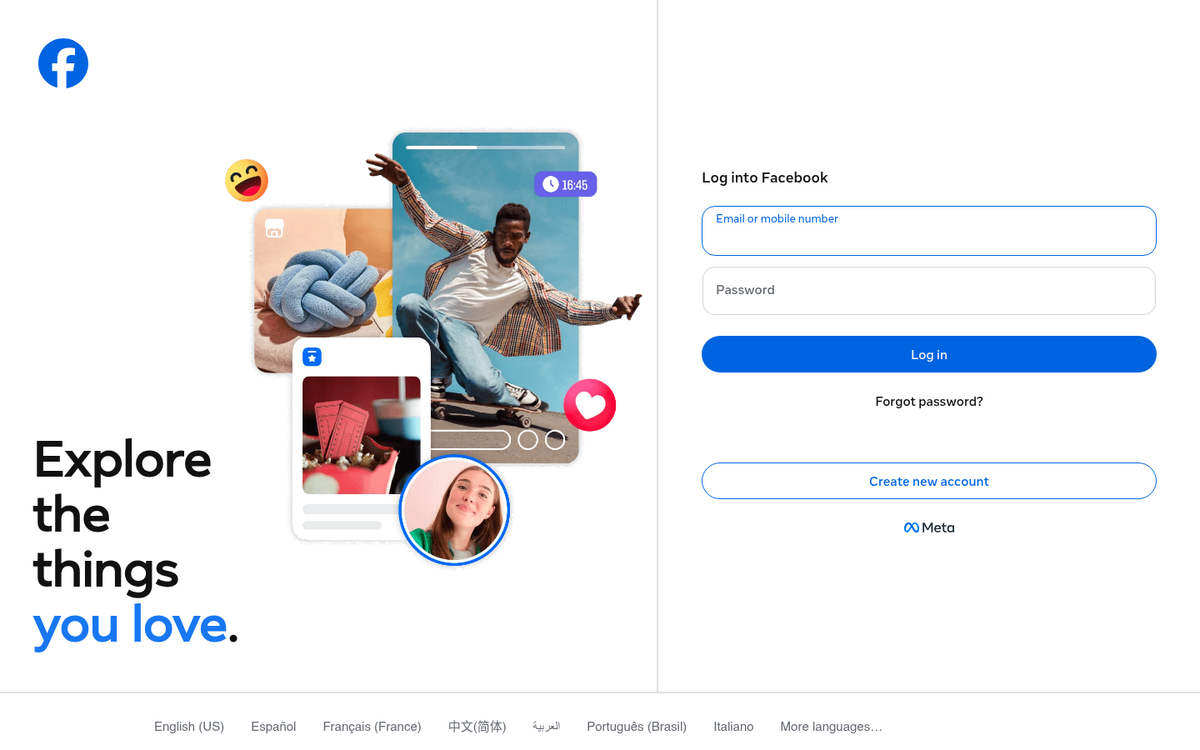 Diverse Facebook posts with photos and videos