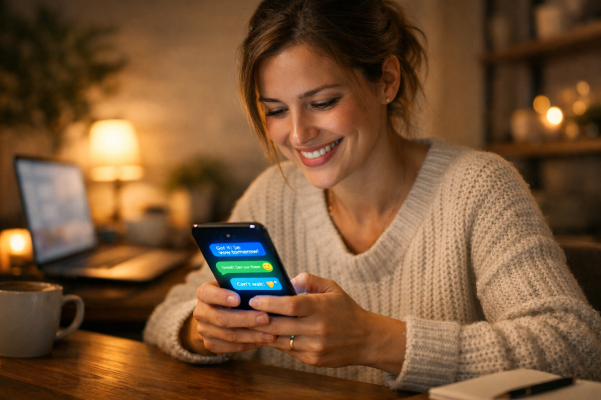 Facebook Messenger chat interface on mobile screen