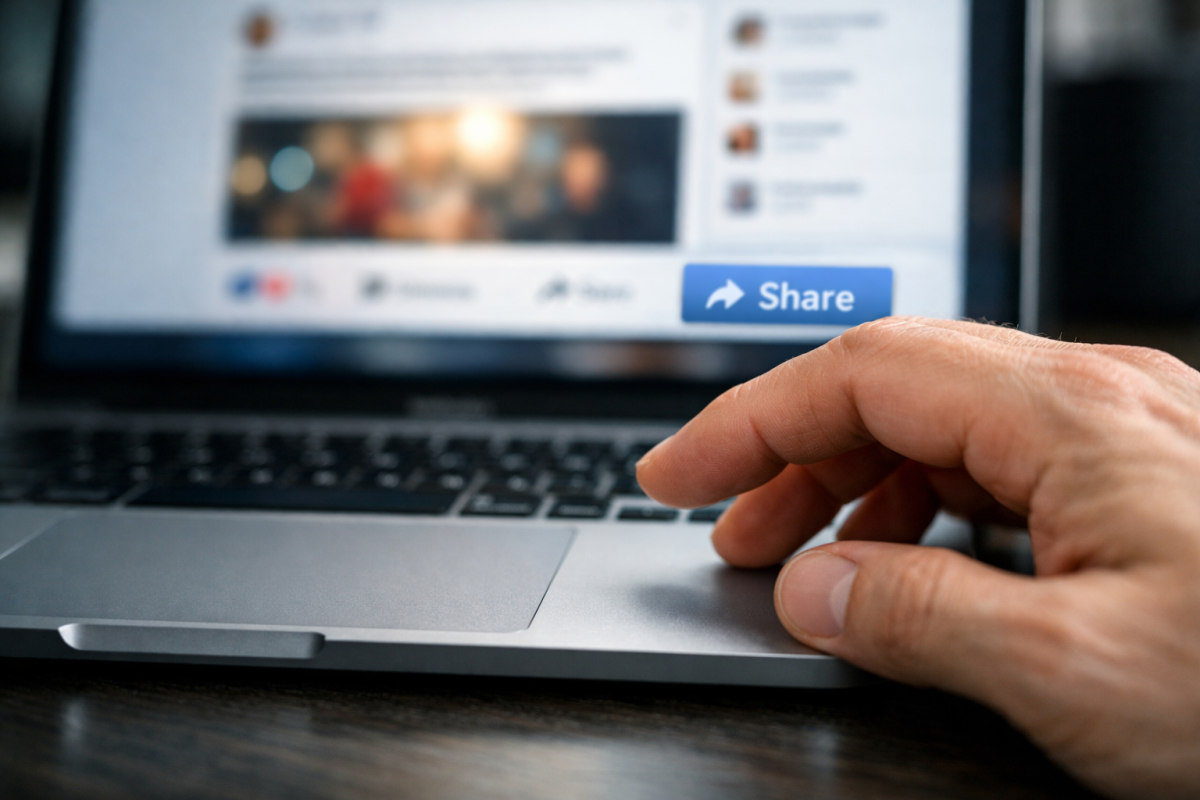 Social sharing widget buttons on website