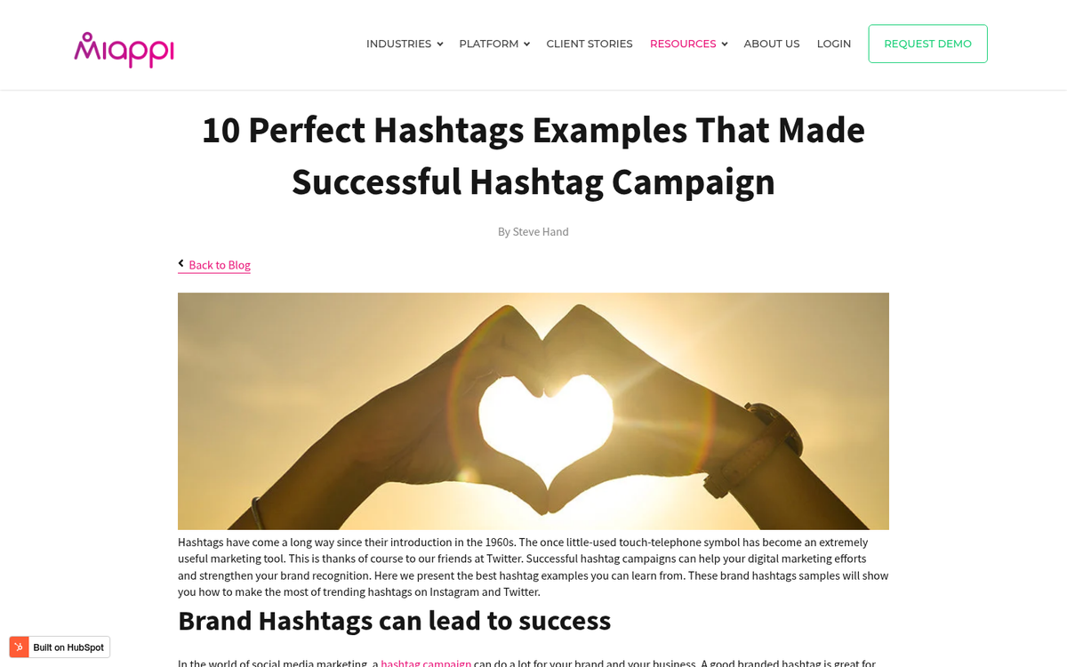 Branded hashtag campaign on social media