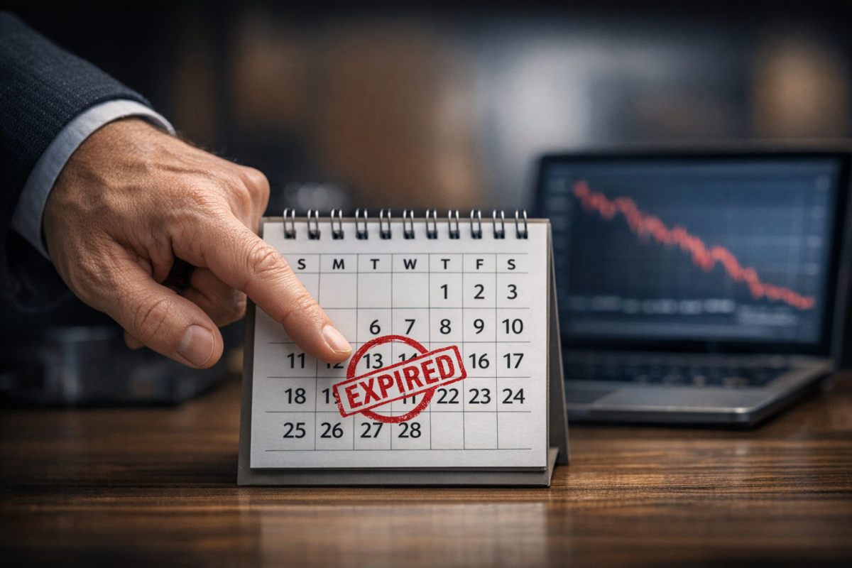 Hourglass with sand running out completely