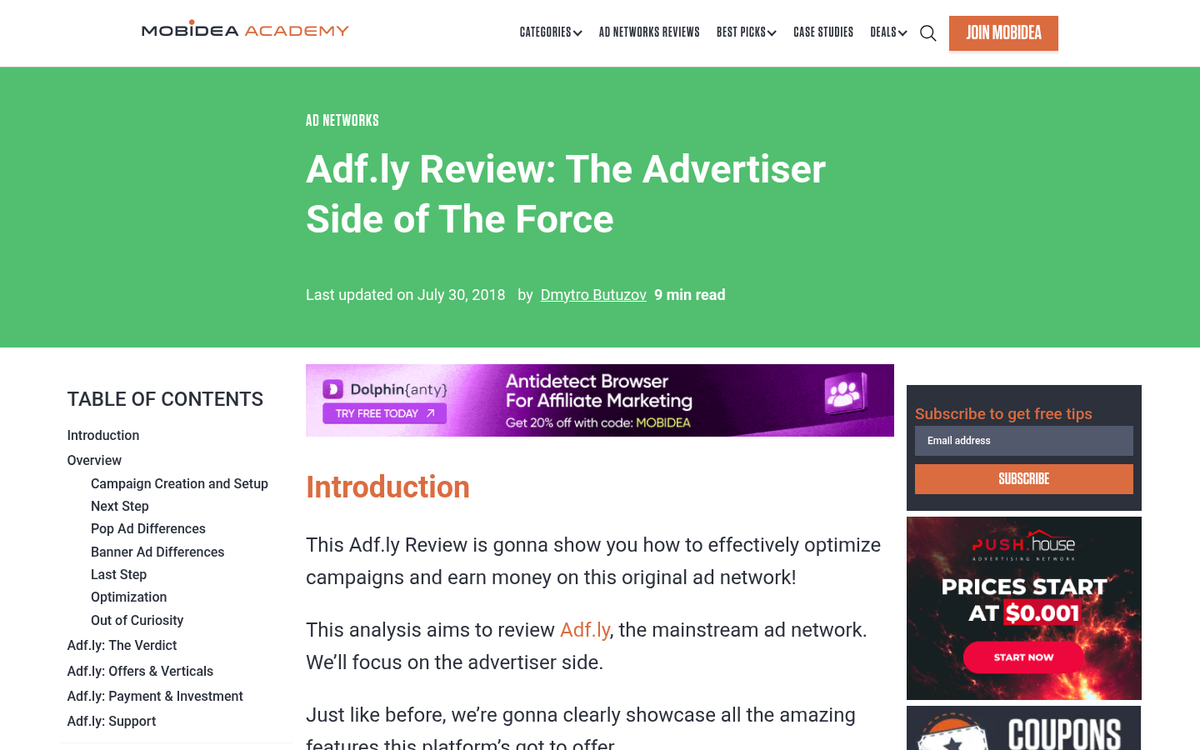 Screenshot of Linkbucks and AdFly websites