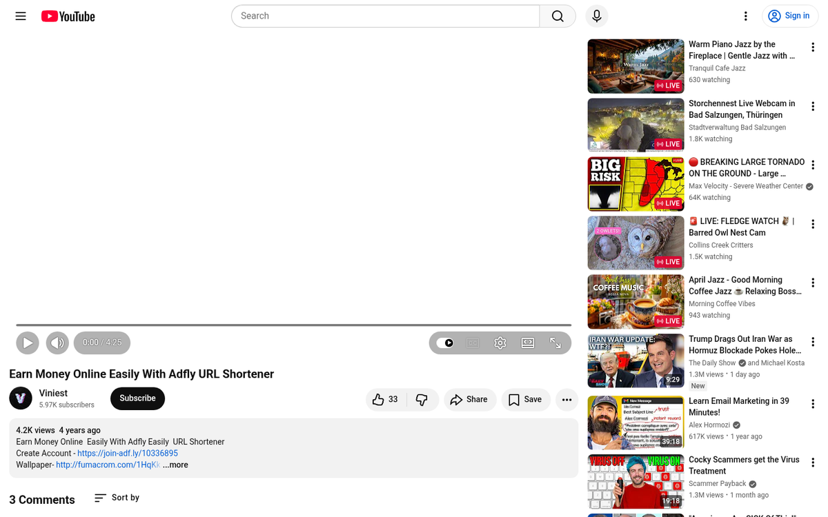 AdFly and Linkbucks earnings dashboard screenshot