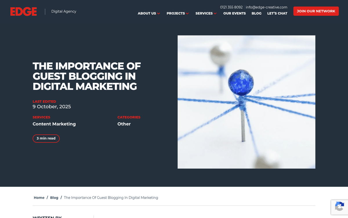 Guest blogger writing content for website