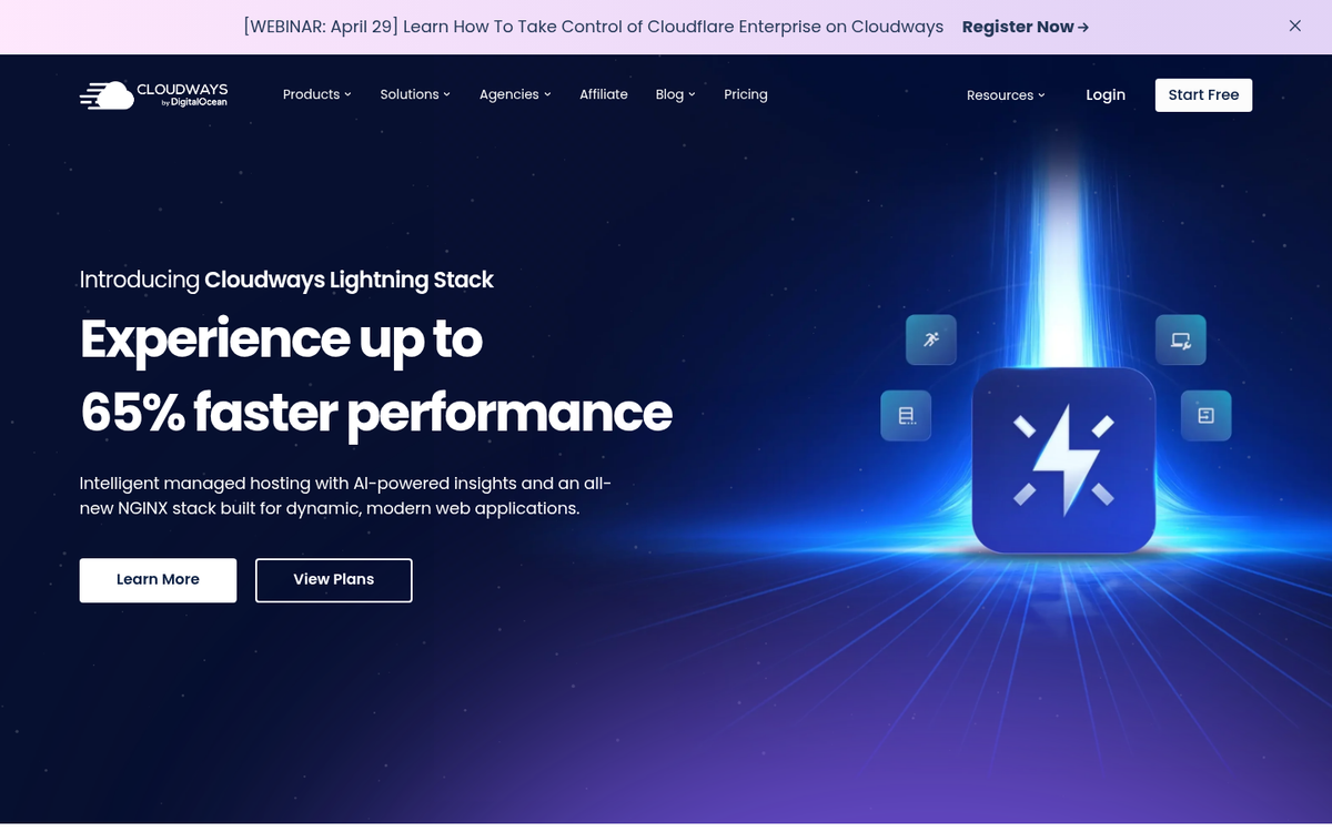 Cloudways web hosting dashboard interface screenshot