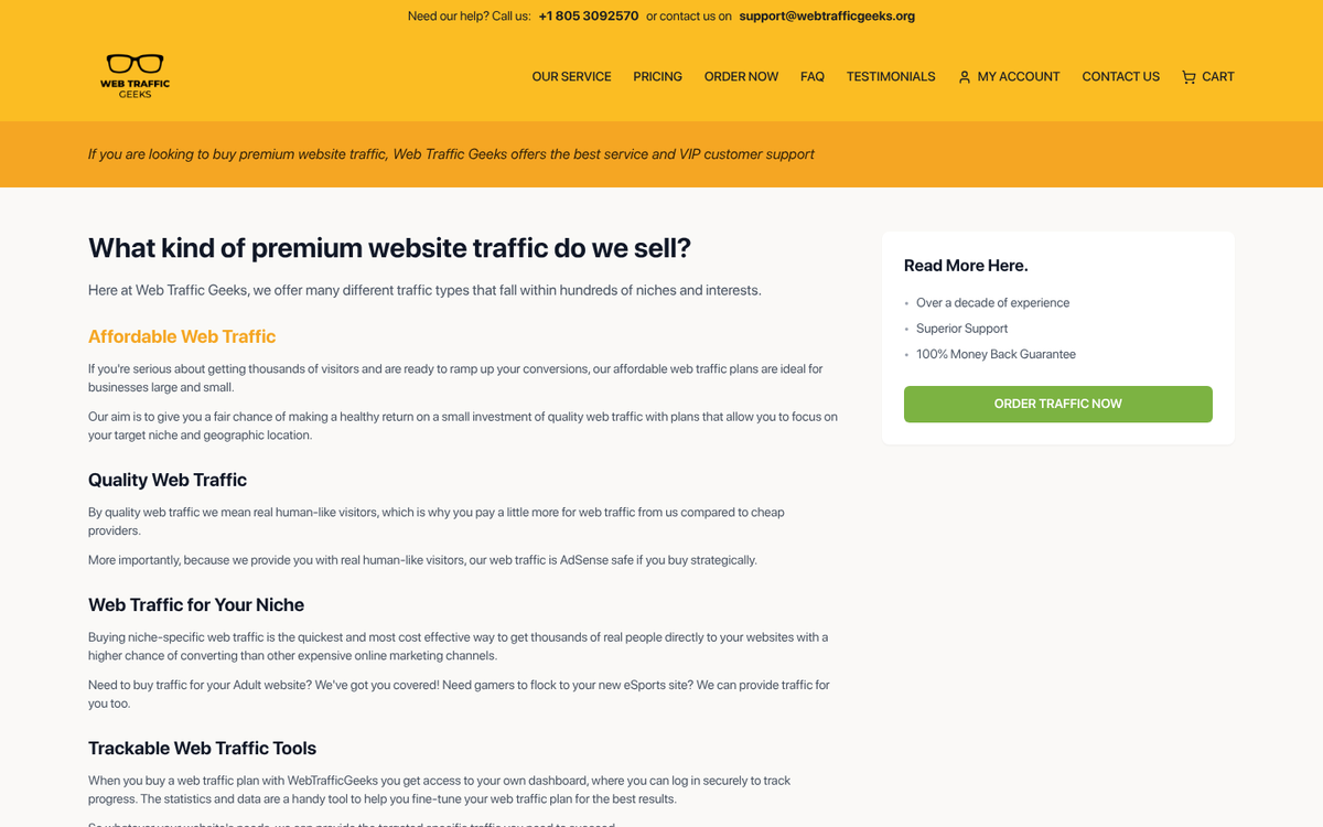 Webtrafficgeeks.org website screenshot details view