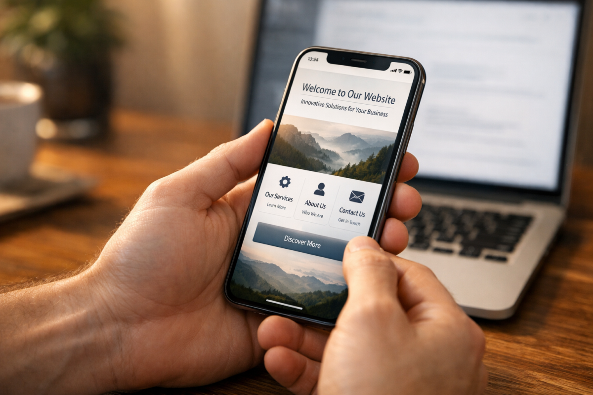 Arrows showing bidirectional mobile website redirection