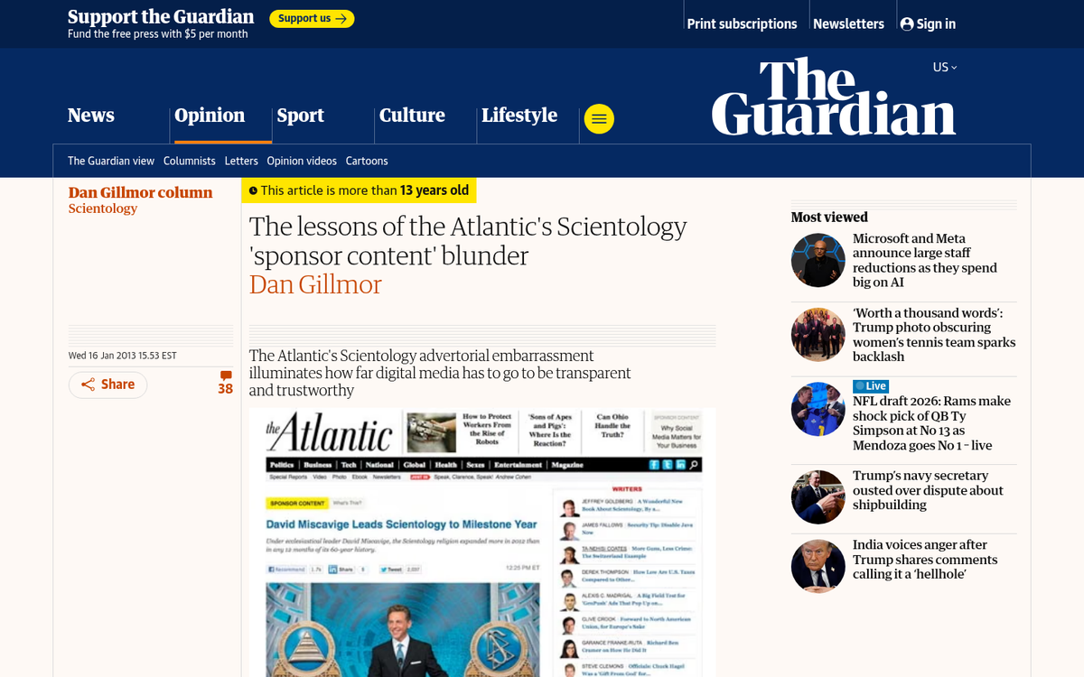 1. The Atlantic's Scientology Gaffe