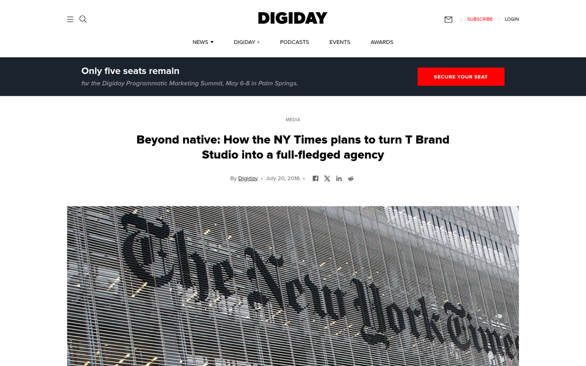 9. The New York Times and Netflix: T Brand Studio