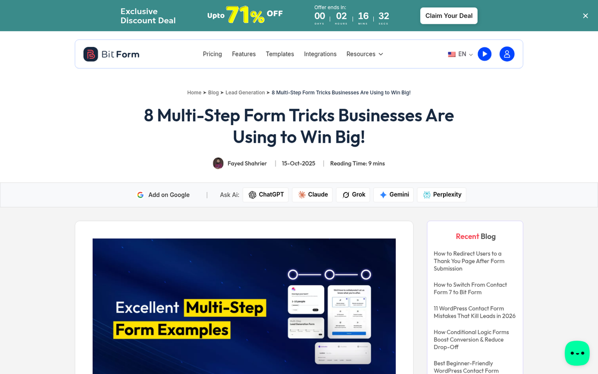 Multi-step registration form with progress indicator