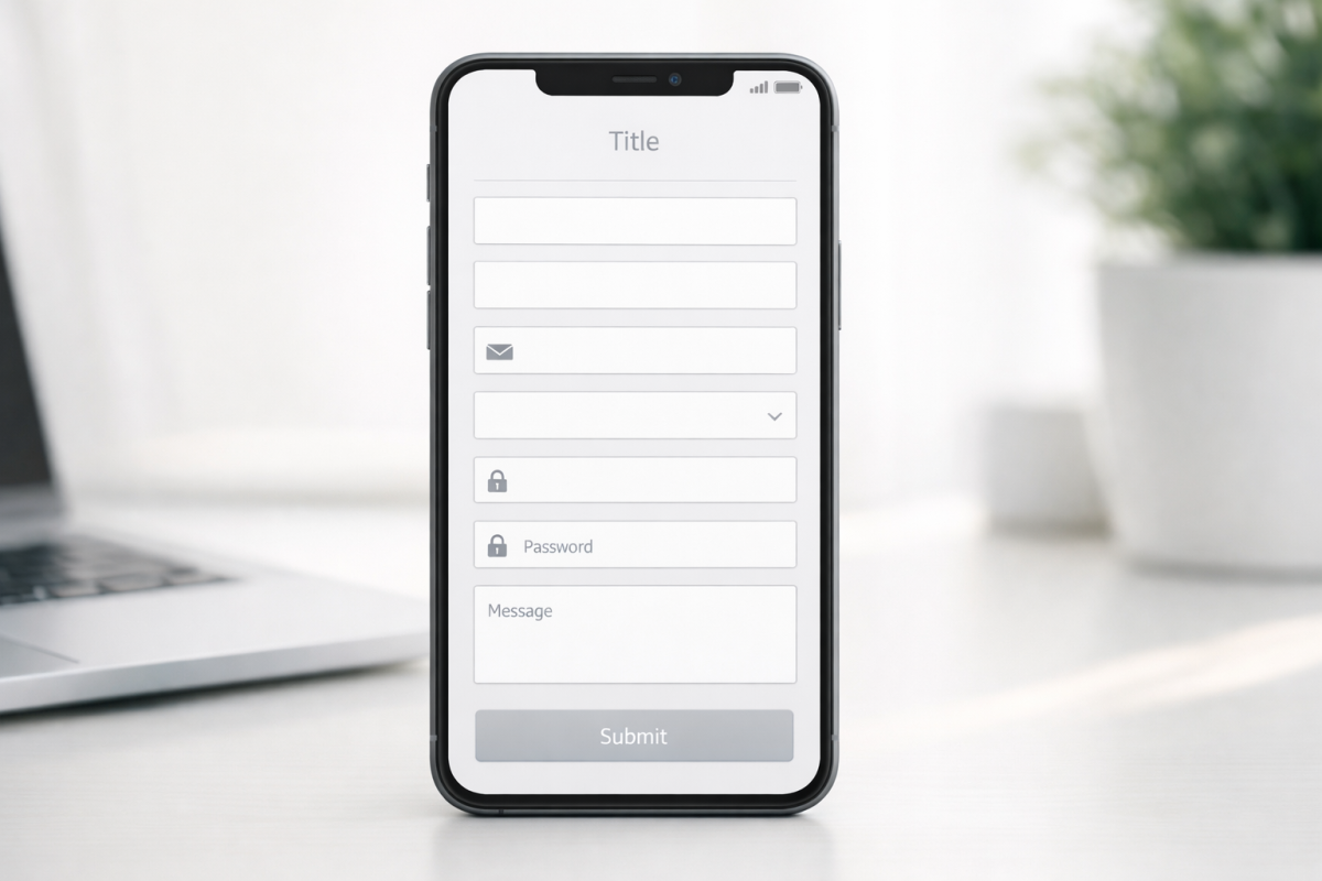 Single column registration form layout example