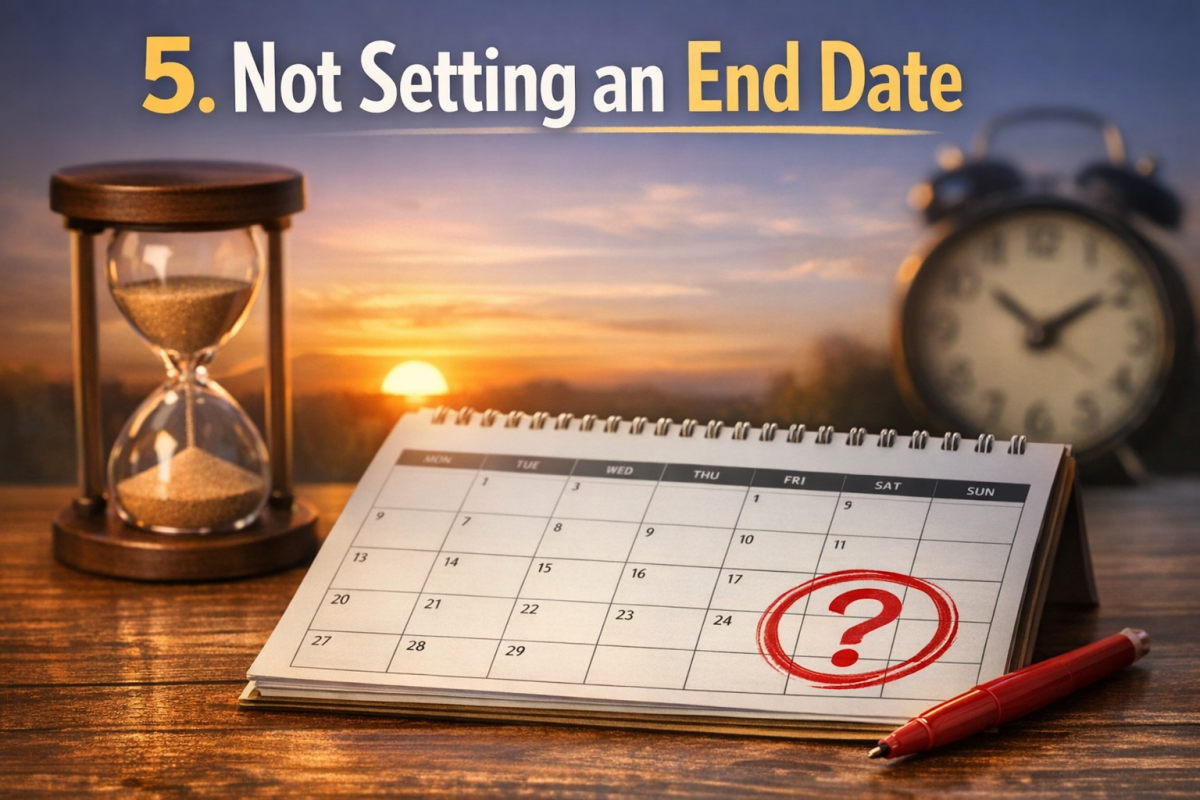 Calendar with no end date marked