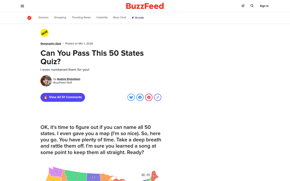 Numbered list article displayed on screen