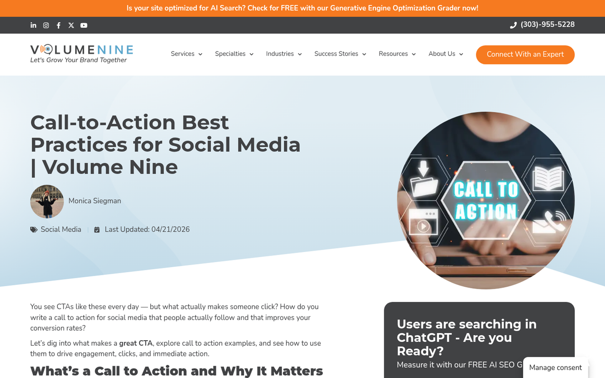 Aggressive demanding headline text on webpage