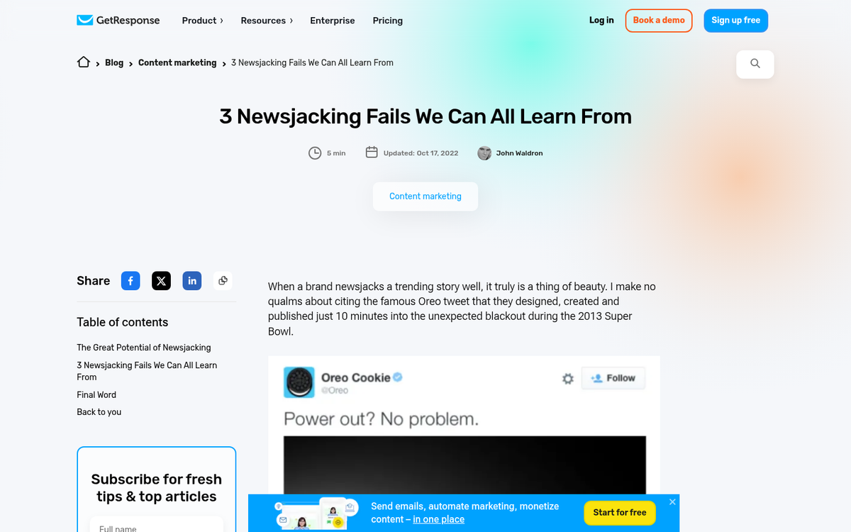 Exploiting tragedy headline for website traffic