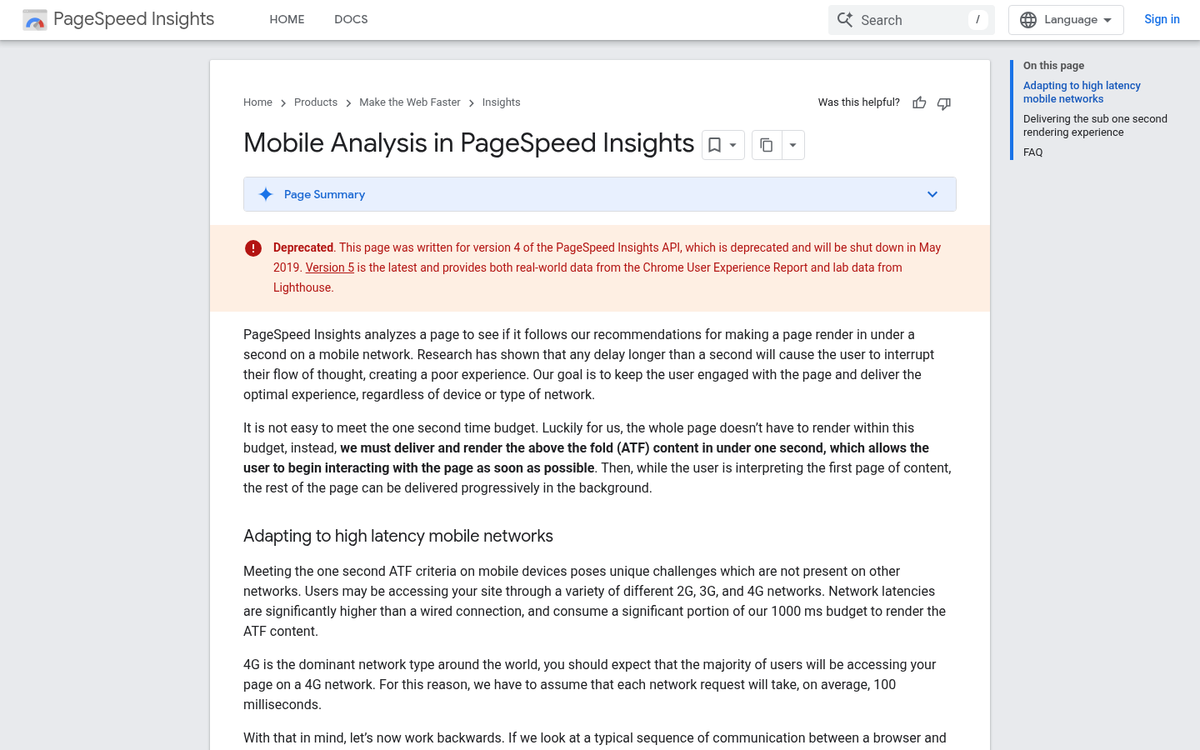 Mobile website displayed on smartphone screen