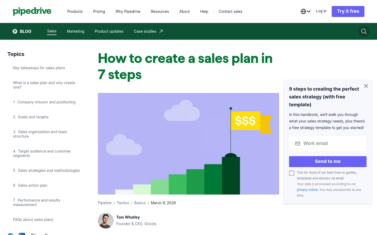 Sales activities checklist on notepad