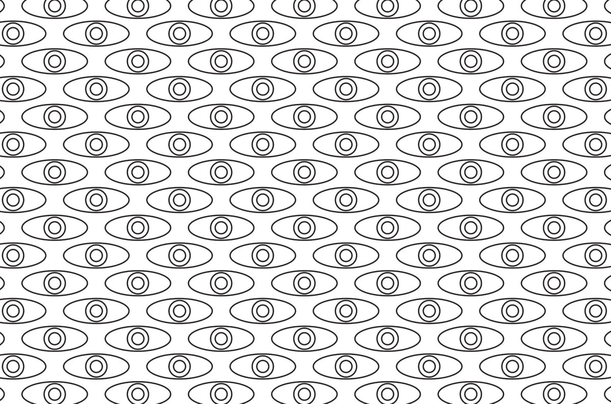 Person working on laptop with ads