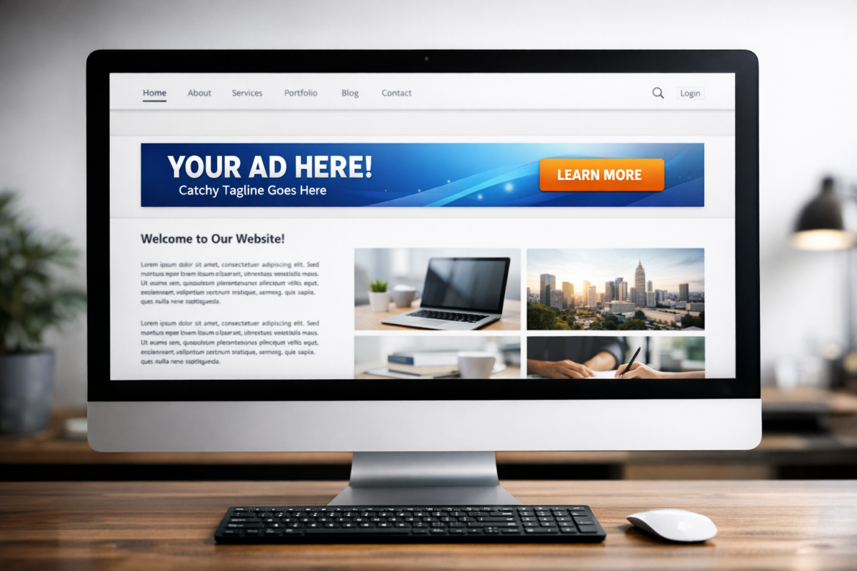 Ad placement below navigation bar example