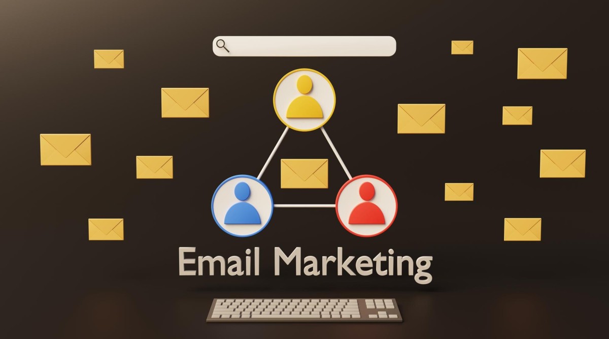 Email list divided into labeled audience segments