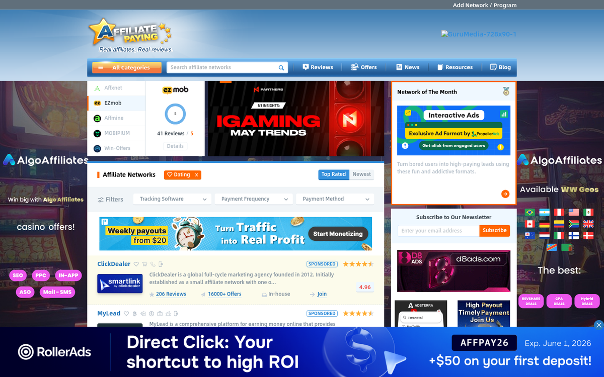 Dating app advertisement on mobile screen