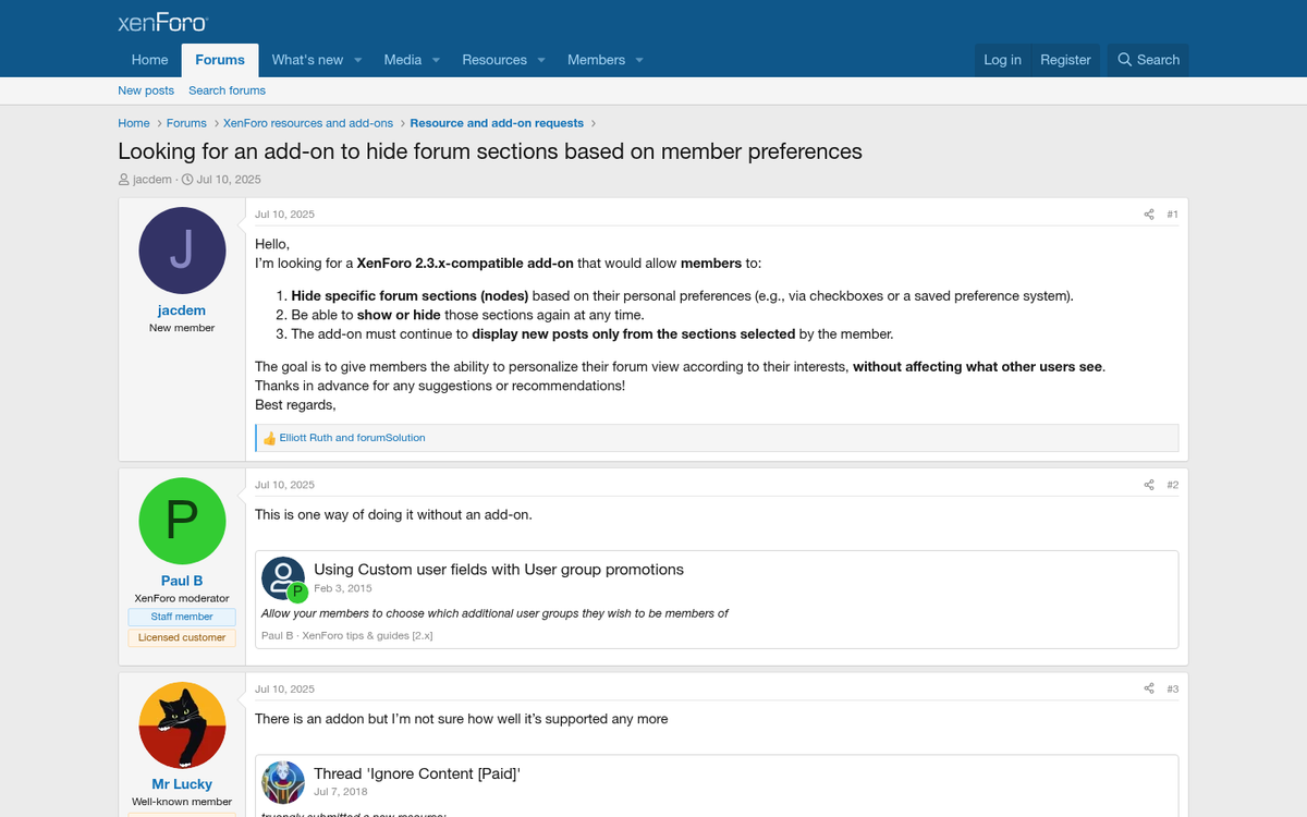 Forum content blurred for guest users