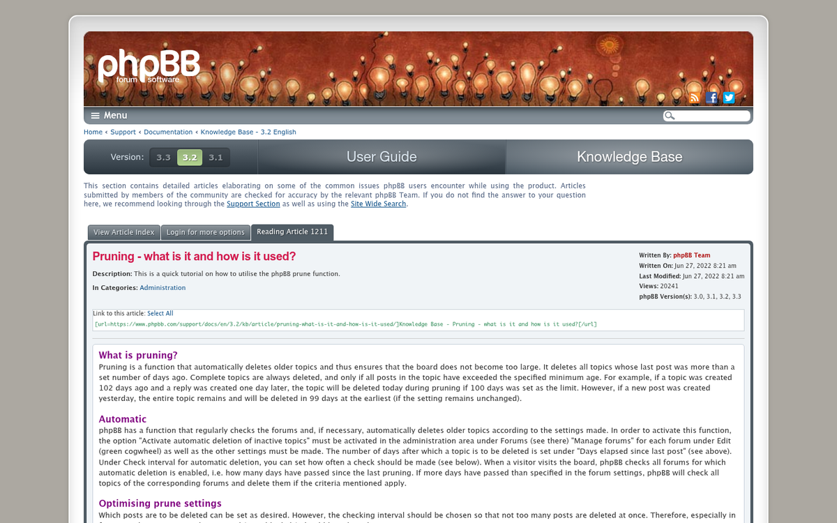 Forum board categories organized on screen