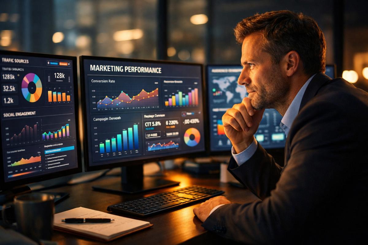 Charts comparing inbound and outbound marketing ROI