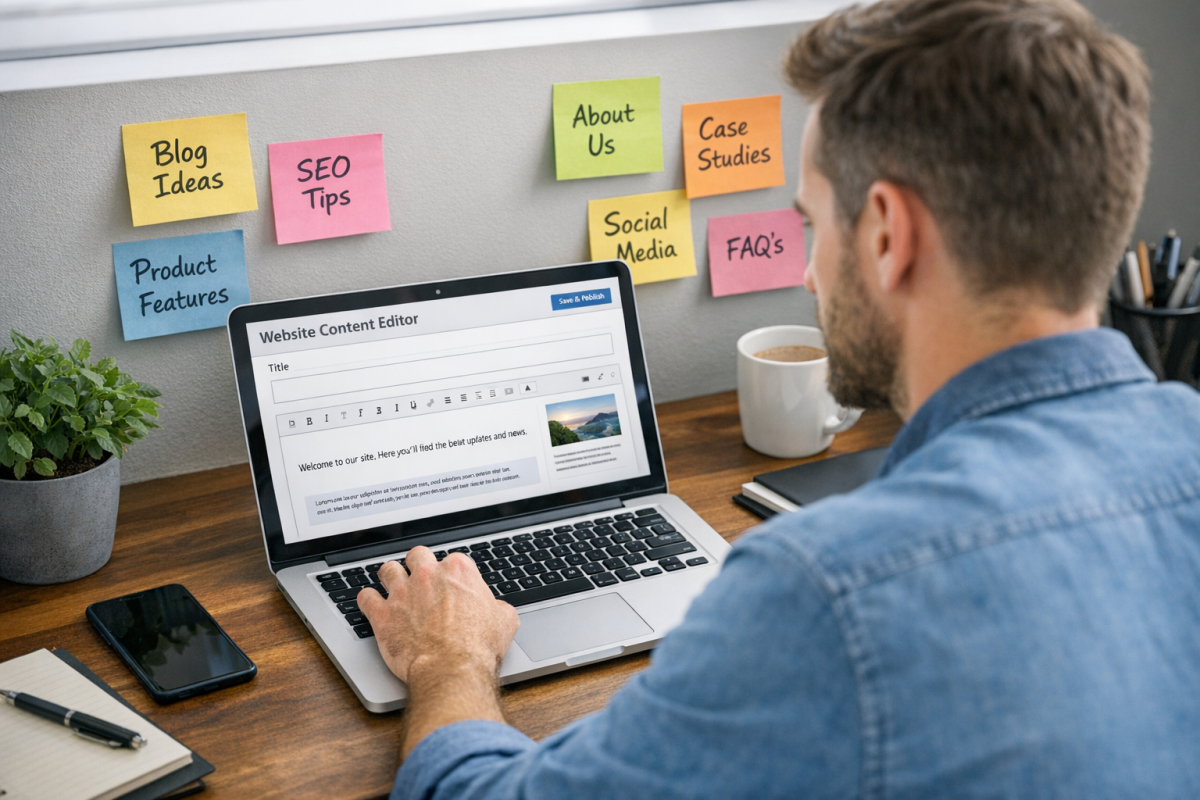 Person strategically placing keywords in content