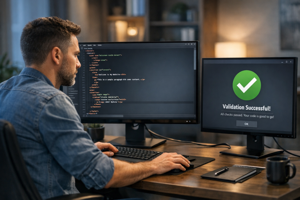 HTML5 ad validation process on screen