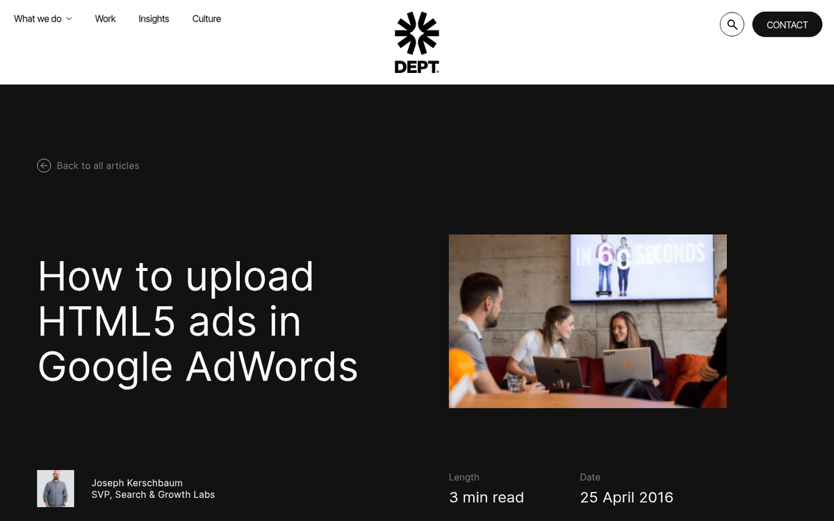 Google Ads HTML5 ad upload interface