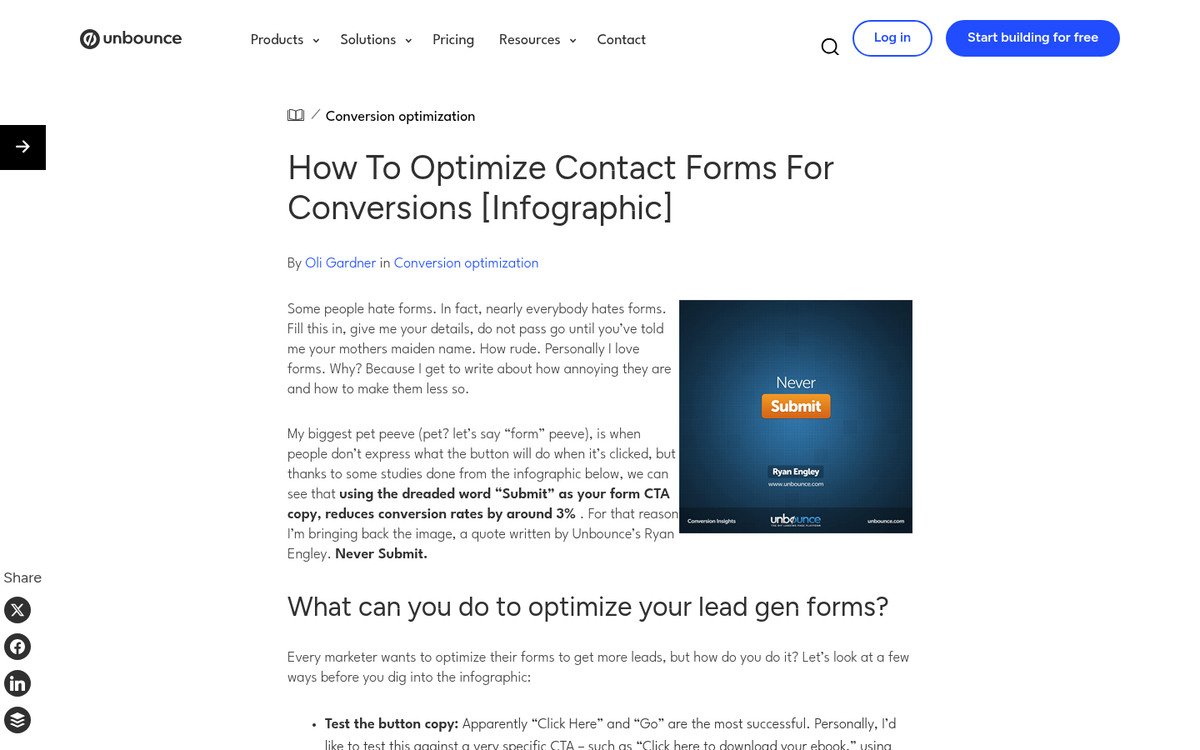 Minimalist signup form with few input fields