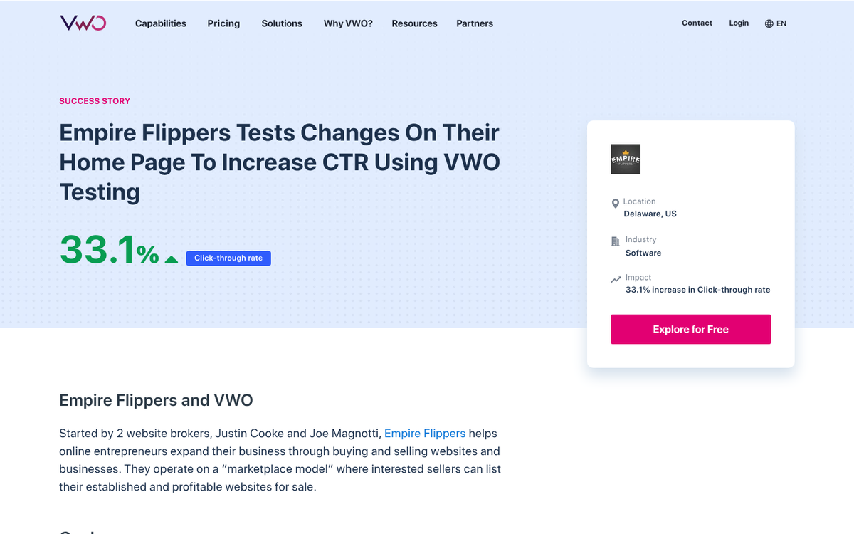 Website button with specific action-oriented text