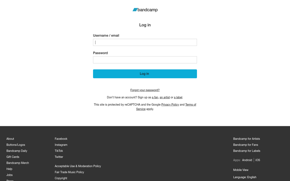 Bandcamp music artist profile page screenshot