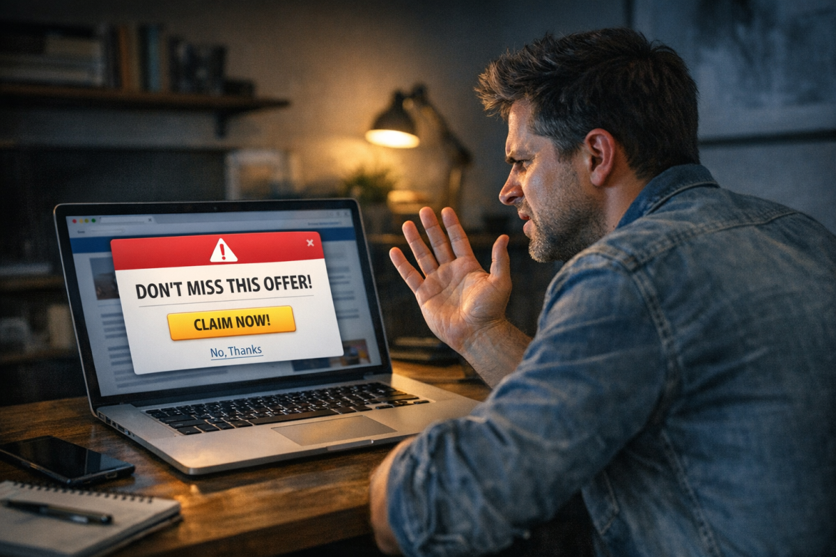 Time-delayed modal window popup example