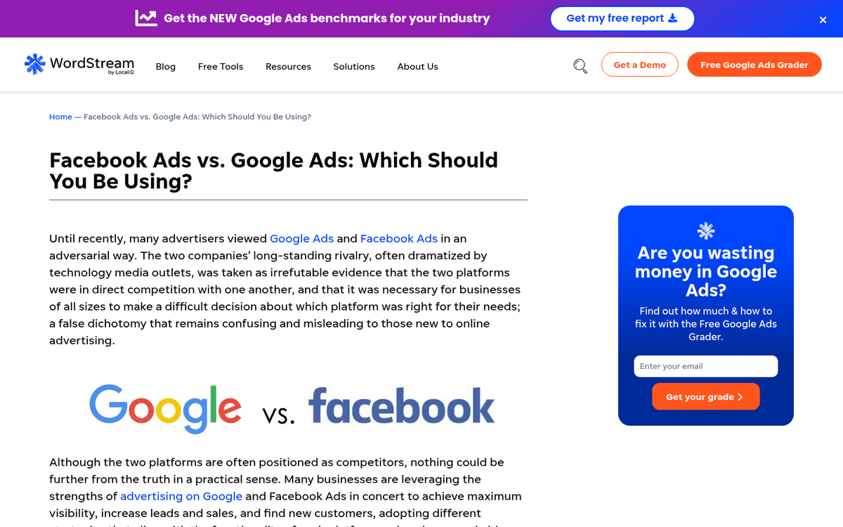 Facebook and Google AdWords logos compared