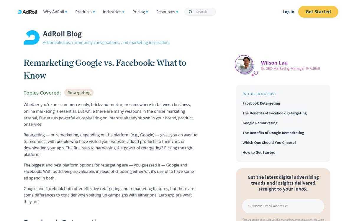 Sunset decision graph comparing ad platforms