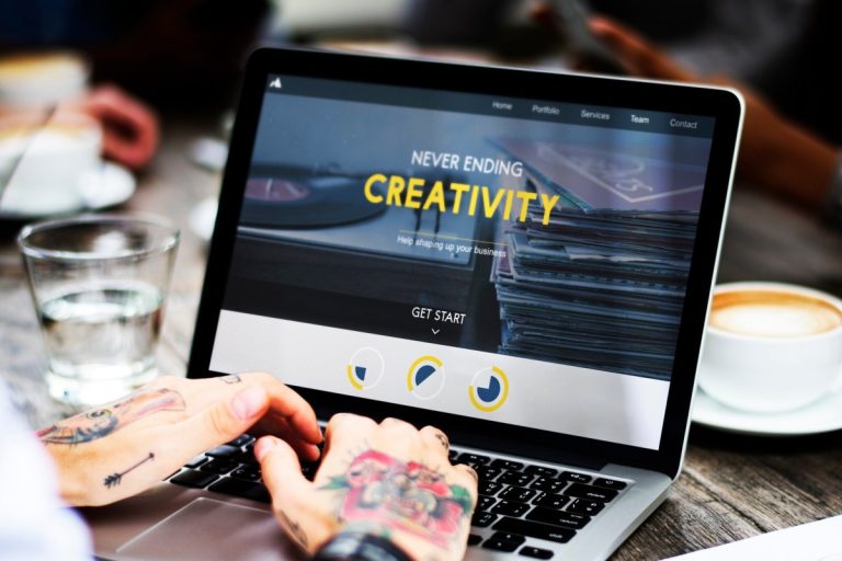 Person building a professional website design