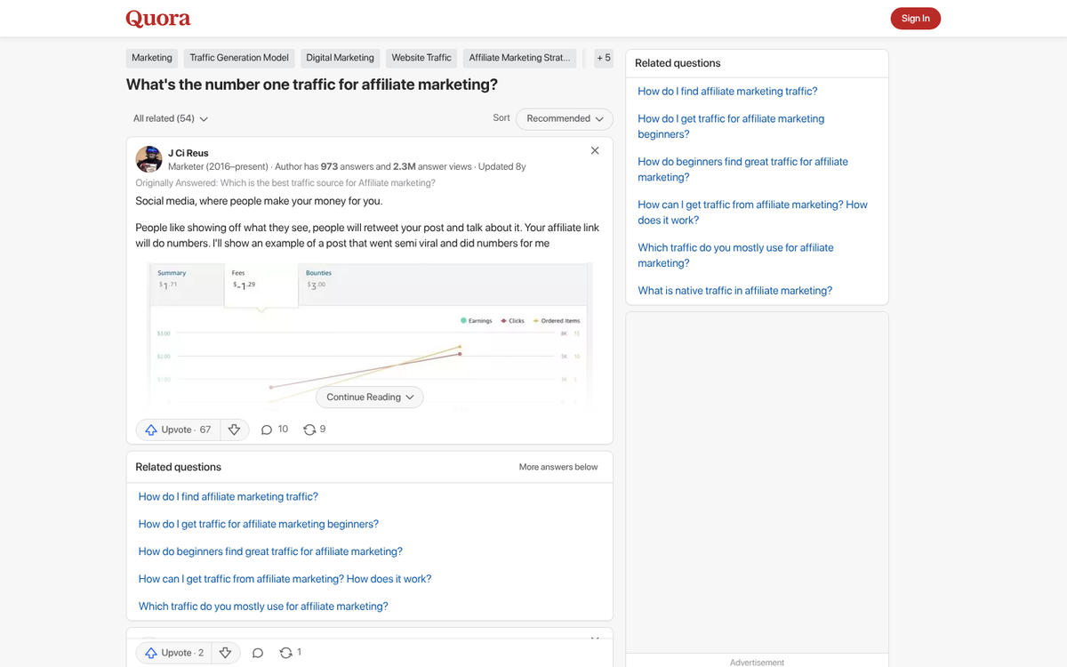 Quora question and answer interface screenshot