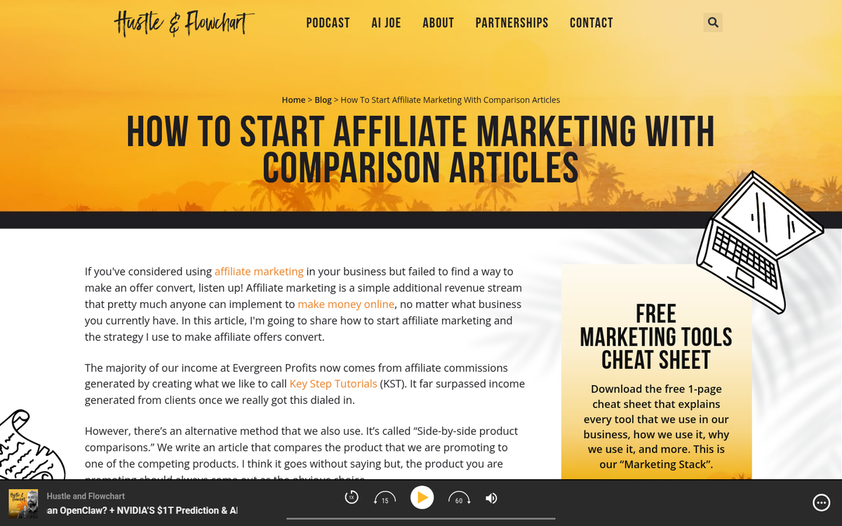 Side-by-side product comparison article screenshot