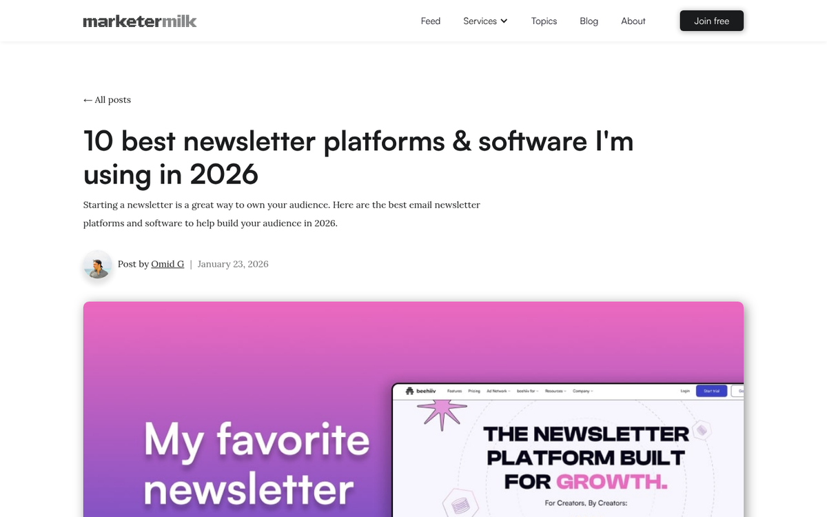 Newsletter deals app interface on screen