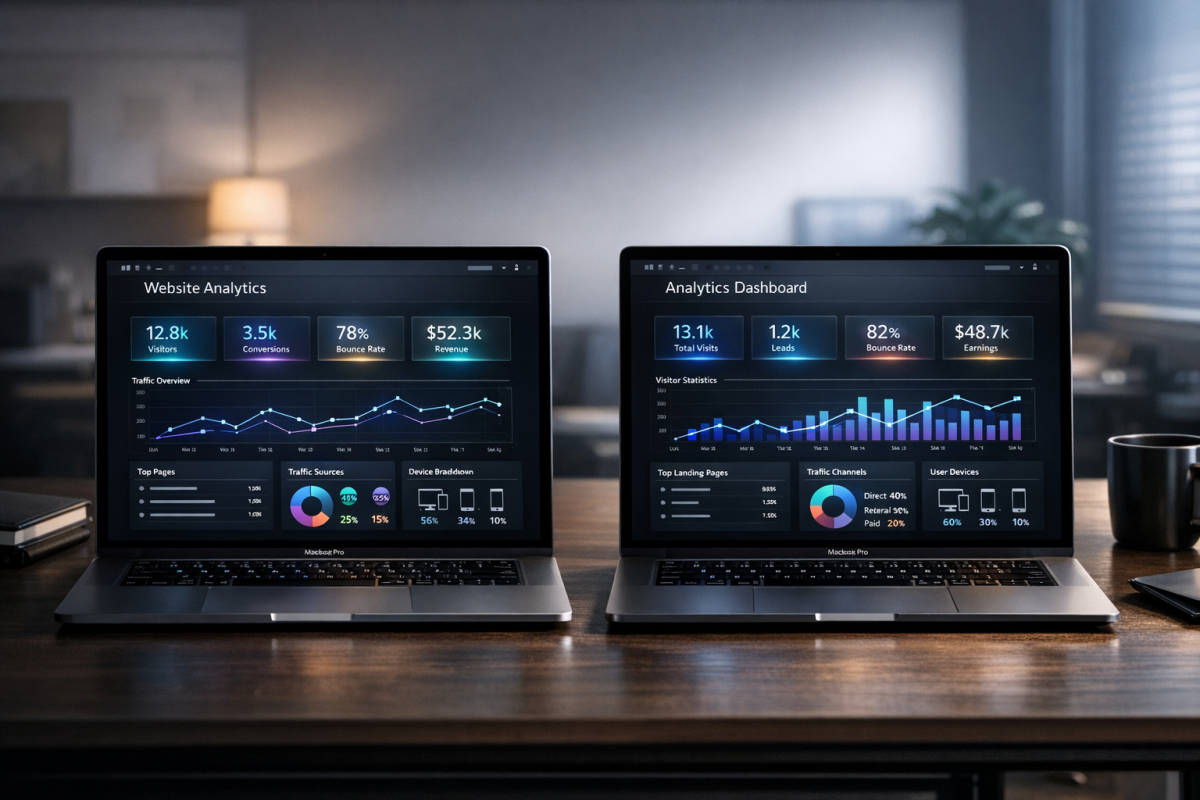 Person analyzing A/B test results on screen