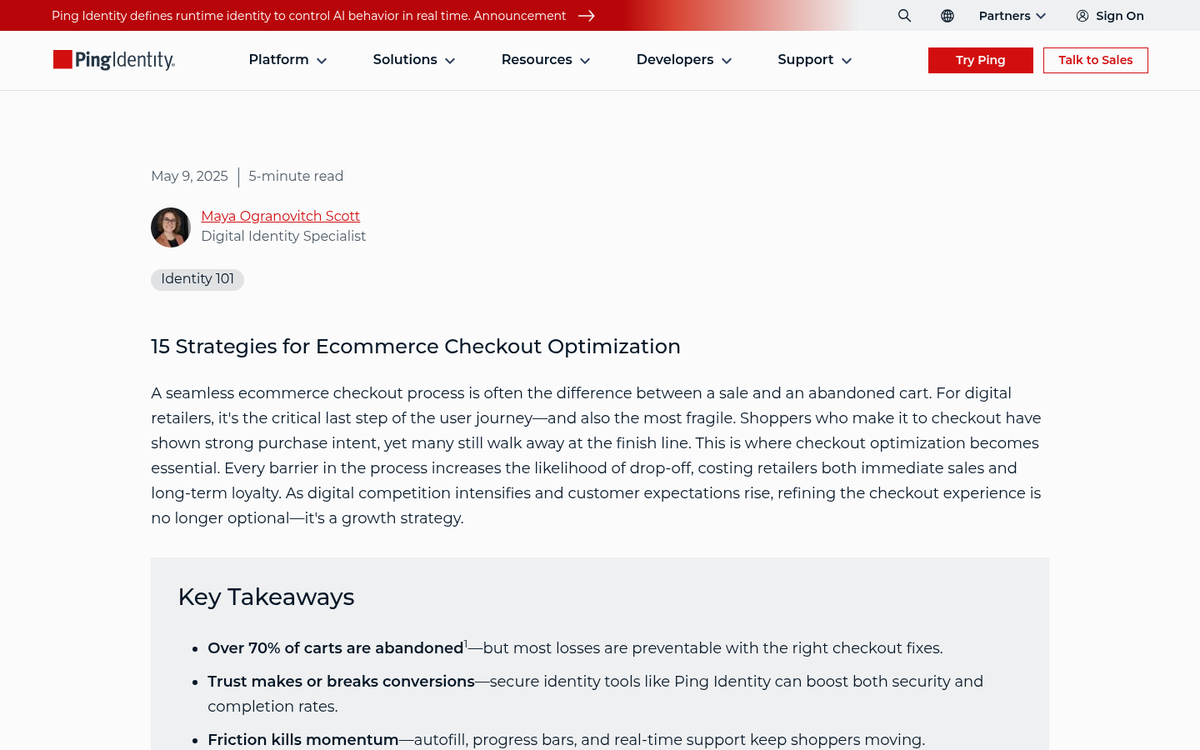 Simplified online checkout process steps