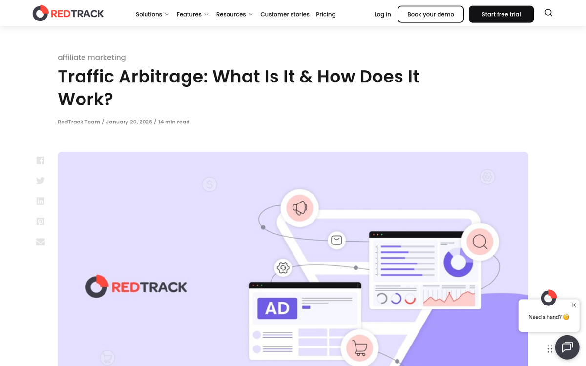 Traffic arbitrage concept diagram with arrows