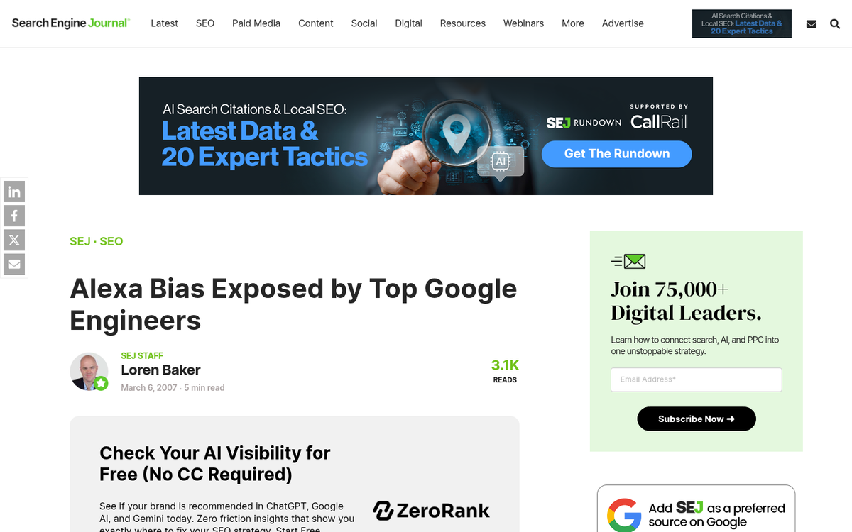 Alexa website ranking data with flaws