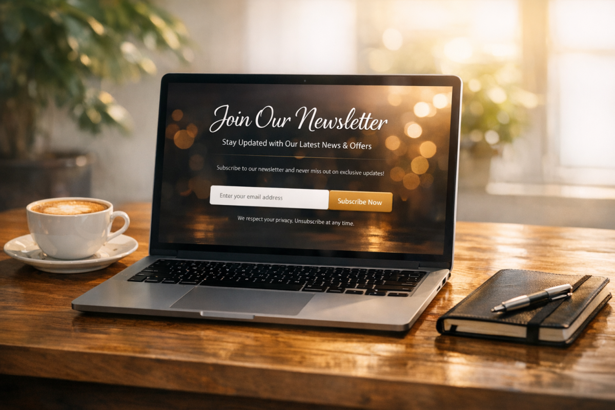 Email opt-in form capturing subscriber information