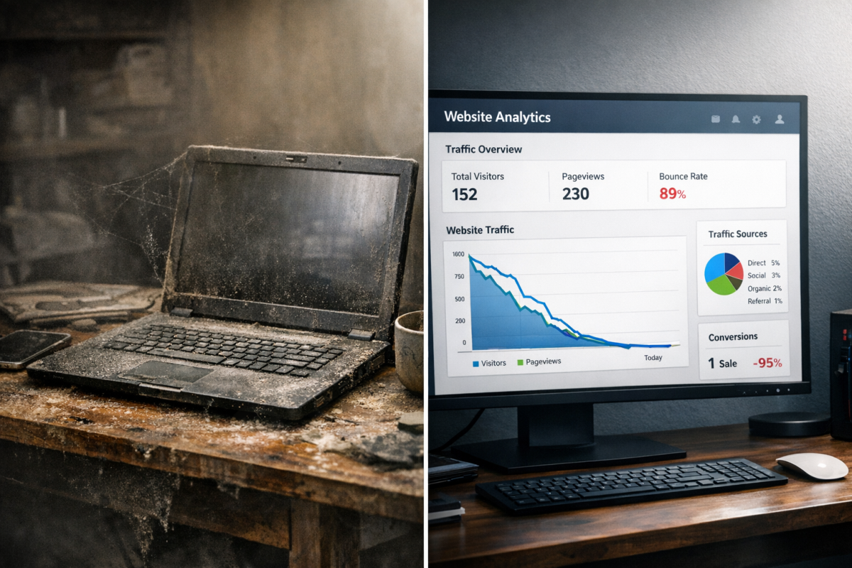 Warning signs around website traffic metrics